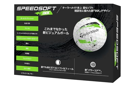 テーラーメイド(TAYLOR MADE) TMJ24 SpeedSoft INK 12個入り スピードソフト インク ブルー ゴルフボール 2024年モデル