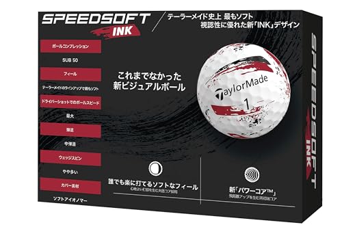 テーラーメイド(TAYLOR MADE) TMJ24 SpeedSoft INK 12個入り スピードソフト インク ブルー ゴルフボール 2024年モデル